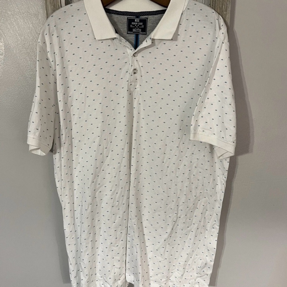 White Polo Shirt with Subtle Pattern